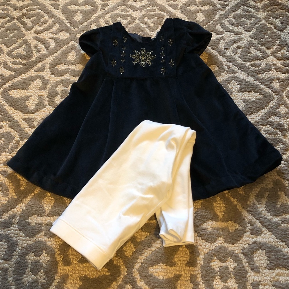 Black velvet tunic with leggings — toddler girl